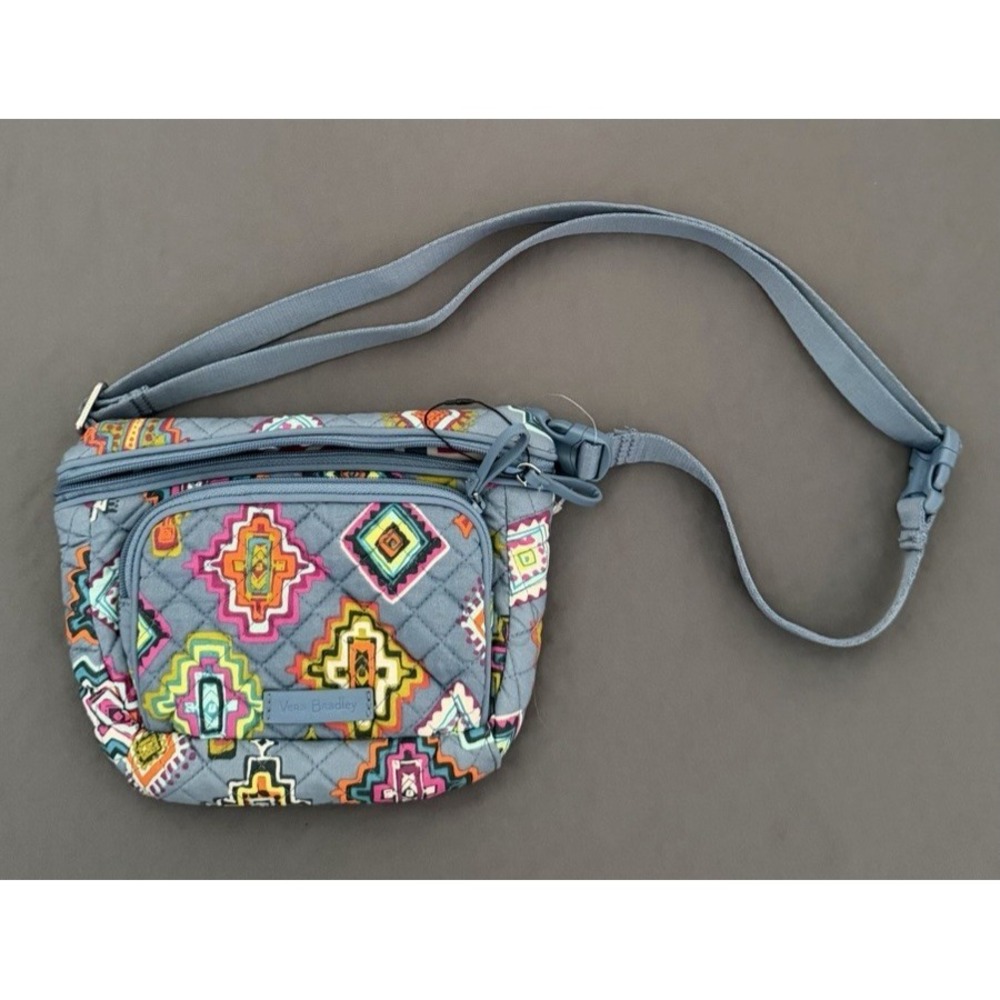 Vera Bradley Belt Bag Purse Blue Medallions Pattern Multi Pockets NWOT